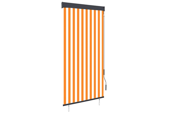 Utendørs rullegardin 100x250 cm hvit og oransje - Oransj - Tekstiler & tepper - Gardiner - Rullgardin