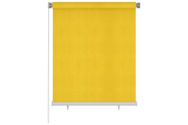 Utendørs rullegardin 120x140 cm gul HDPE - Gul - Tekstiler & tepper - Gardiner - Rullegardin