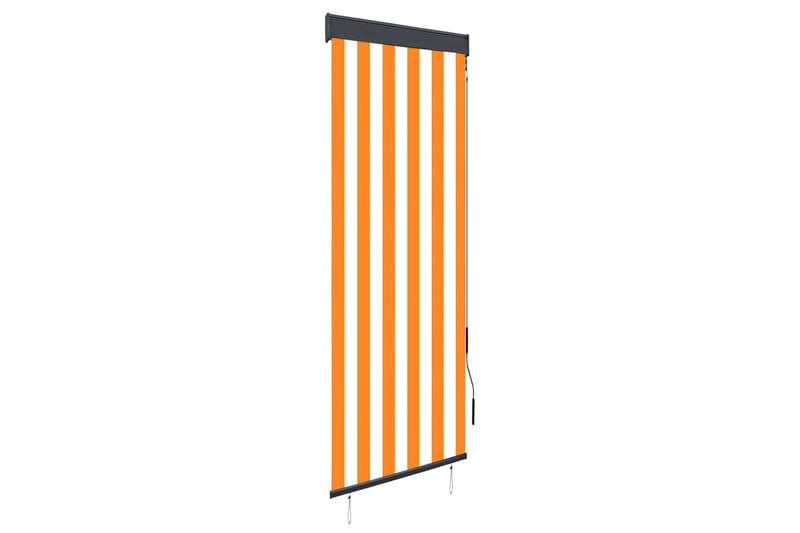 Utendørs rullegardin 60x250 cm hvit og oransje - Oransj - Tekstiler & tepper - Gardiner - Rullegardin