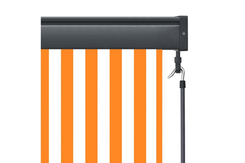 Utendørs rullegardin 60x250 cm hvit og oransje - Oransj - Tekstiler & tepper - Gardiner - Rullgardin