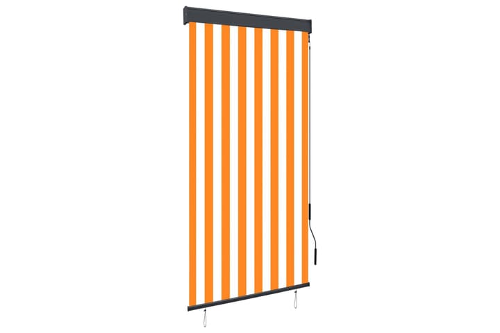 Utendørs rullegardin 80x250 cm hvit og oransje - Oransj - Tekstiler & tepper - Gardiner - Rullgardin