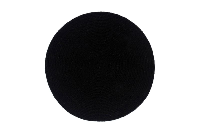 Bordmatter 4 stk ren svart 38 cm rund bomull - Interiør - Dekorasjon & innredningsdetaljer - Borddekorasjon - Bordbrikke