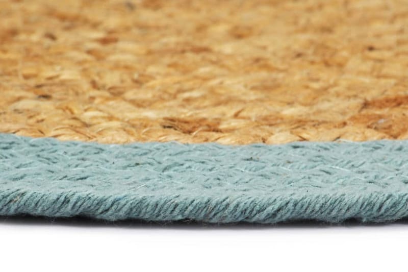 Bordmatter 6 stk naturell og grønn 38 cm rund jute og bomull - Tekstiler & tepper - Kjøkkentekstiler