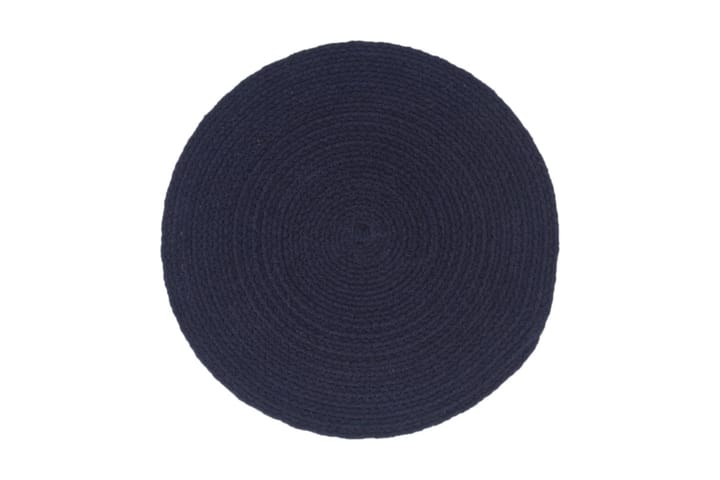 Bordmatter 6 stk ren marineblå 38 cm rund bomull - Tekstiler & tepper - Kjøkkentekstiler