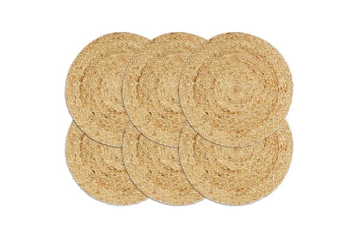 Bordmatter 6 stk vanlig naturell 38 cm rund jute - Tekstiler & tepper - Kjøkkentekstiler