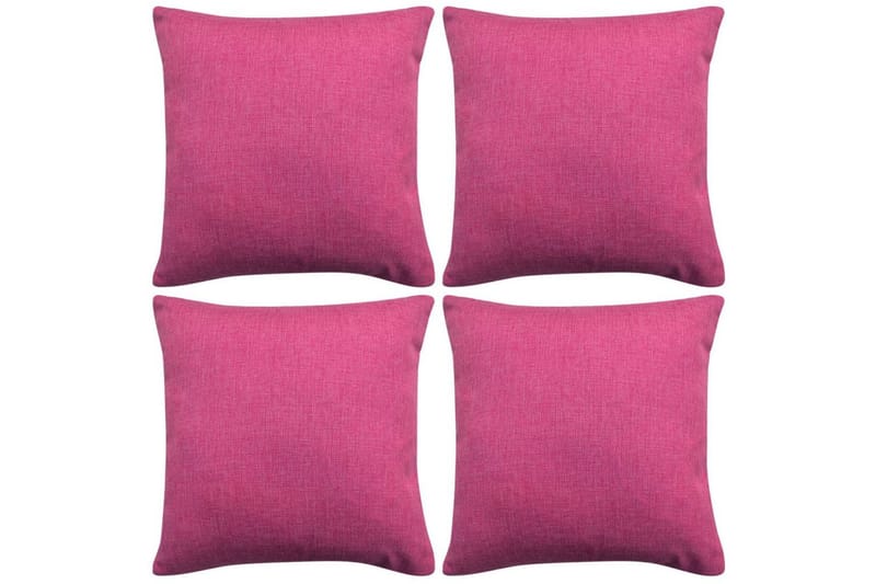 Putetrekk 4 stk lin-aktig rosa 40x40 cm - Rosa - Tekstiler & tepper - Pute & putetrekk - Putetrekk