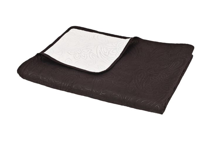 Dobbeltsidig vattert sengeteppe 170x210 cm kremhvit og brun - Beige - Tekstiler & tepper - Sengetøy