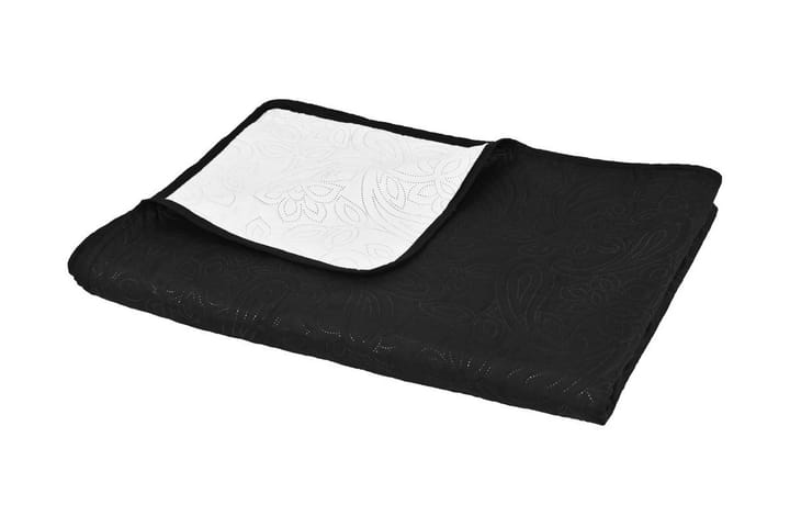 dobbeltsidig vattert sengeteppe 220x240 cm svart og hvitt - Svart - Tekstiler & tepper - Sengetøy