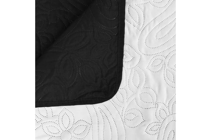 dobbeltsidig vattert sengeteppe 220x240 cm svart og hvitt - Svart - Tekstiler & tepper - Sengetøy