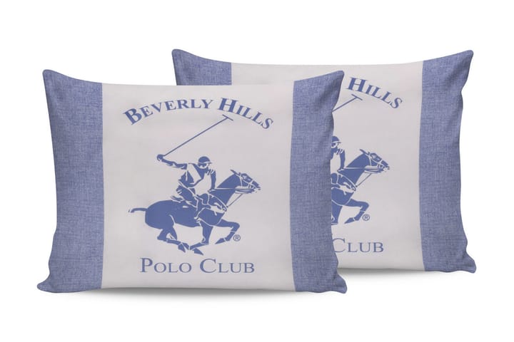 Putetrekk Beverly Hills Polo Club 50x70 cm 2-pk - Blå|Hvit - Tekstiler & tepper - Sengetøy