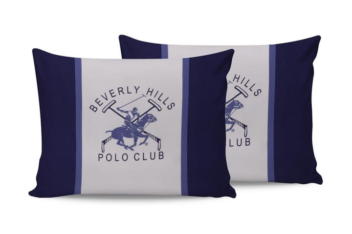Putetrekk Beverly Hills Polo Club 50x70 cm 2-pk - Hvit|Blå - Tekstiler & tepper - Sengetøy - Pute trekk