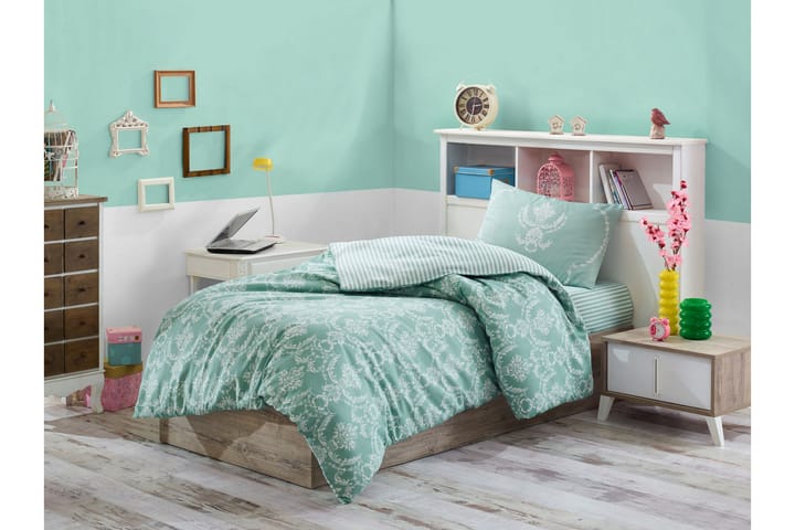 Sengetøy Eponj Home Enkelt 3-deler - Grønn|Hvit - Tekstiler & tepper - Sengetøy