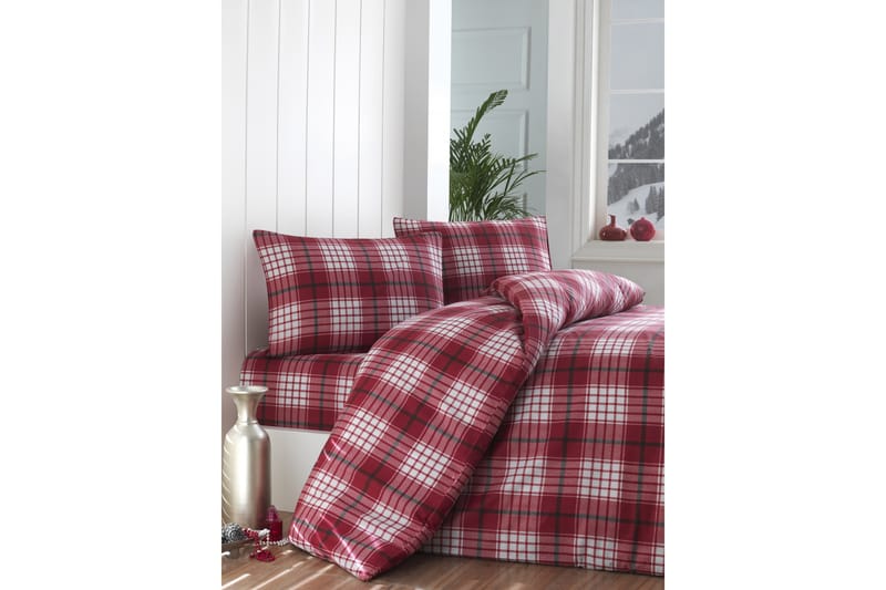 Sengetøy Eponj Home Enkelt 3-deler - Rød|Hvit - Tekstiler & tepper - Sengetøy