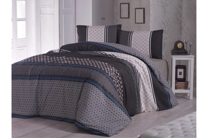 Sengetøy Victoria Dobbelt 4-deler - Svart|Mørkblå|Hvit|Beige - Tekstiler & tepper - Sengetøy