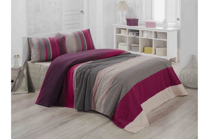 Sengeteppe Victoria Dobbelt 200x230 cm - Rosa|Multi - Tekstiler & tepper - Sengetøy