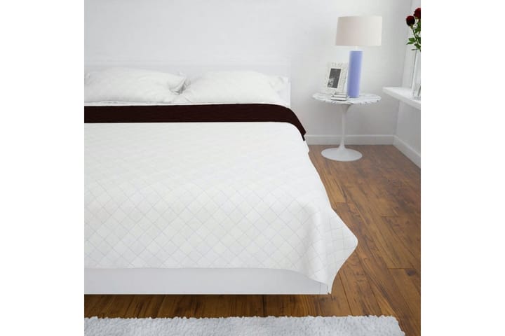 Tosidig vattert sengeteppe beige/brun 220 x 240 cm - Beige - Tekstiler & tepper - Sengetøy
