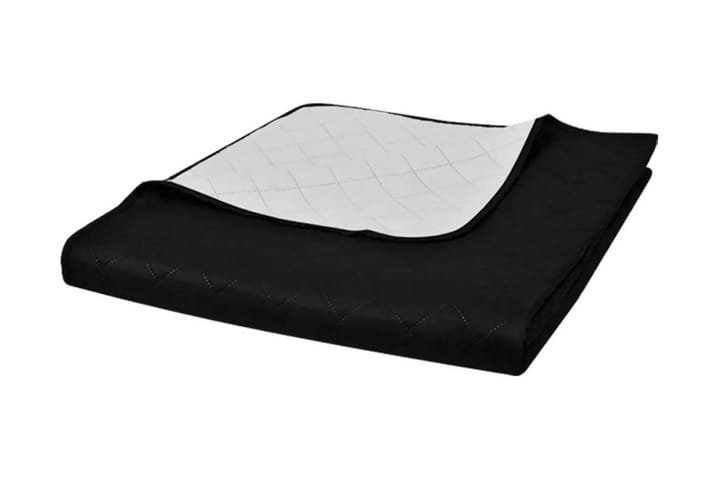 Tosidig vattert sengeteppe svart/hvit 230 x 260 cm - Svart - Tekstiler & tepper - Sengetøy