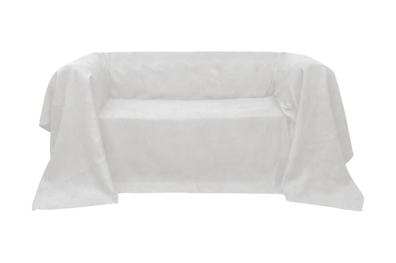 Mikro-semsket sofa overtrekk kremfarget 210 x 280 cm - Beige - Tekstiler & tepper - Stoff metervare - Møbelstoff - Møbeltrekk - Sofatrekk