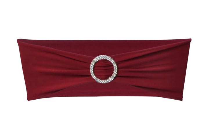 25stk Bordeaux Elastiske Dekorative Stolbånd Diamantspenne - Rød|Hvit - Tekstiler & tepper - Stoff metervare - Møbelstoff - Møbeltrekk - Stoltrekk