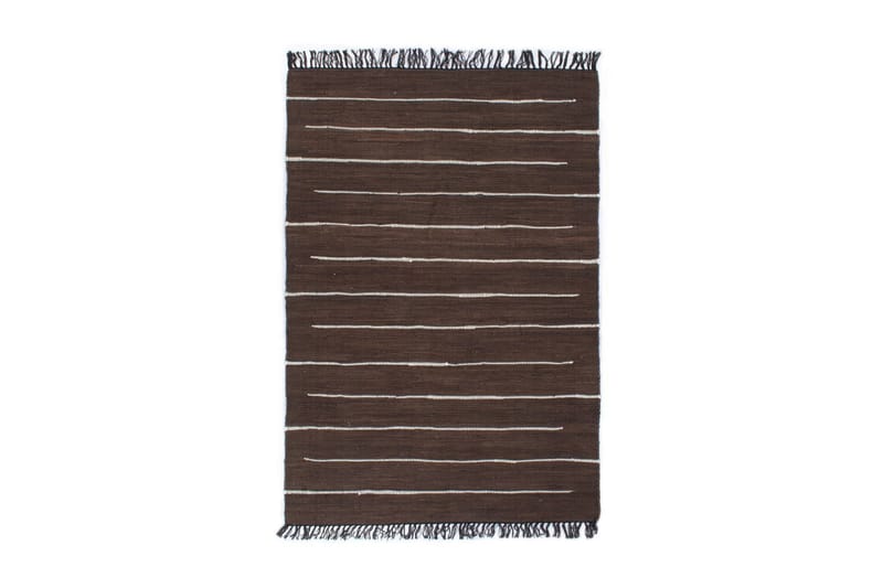 Håndvevet Chindi teppe bomull 200x290 cm brun - Brun - Tekstiler & tepper - Teppe & matte - Flatvevde tepper