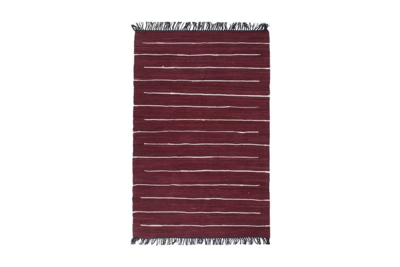 Håndvevet Chindi teppe bomull 80x160 cm burgunder - Rød - Tekstiler & tepper - Teppe & matte - Moderne matte - Bomullsmatter
