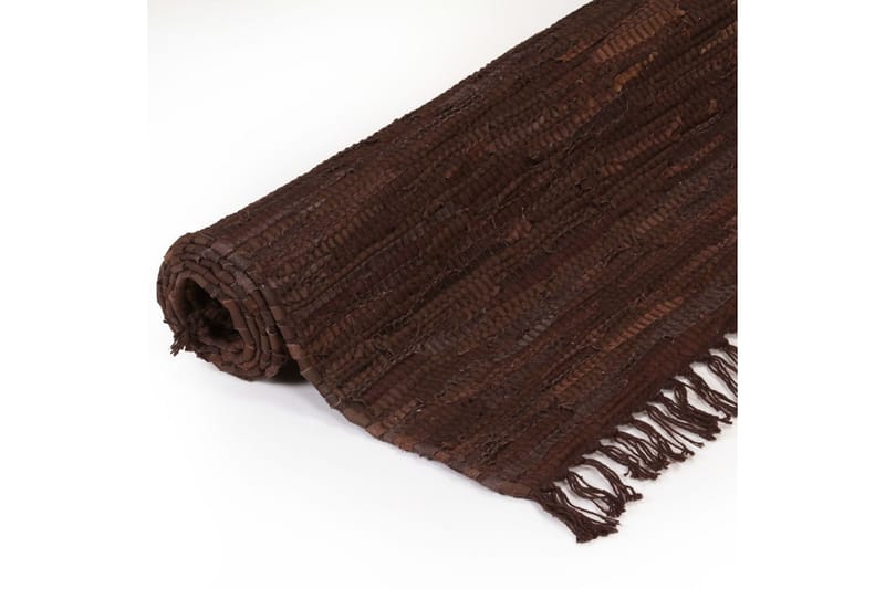 Håndvevet Chindi teppe lӕr 160x230 cm brun - Brun - Tekstiler & tepper - Teppe & matte - Moderne matte - Bomullsmatter