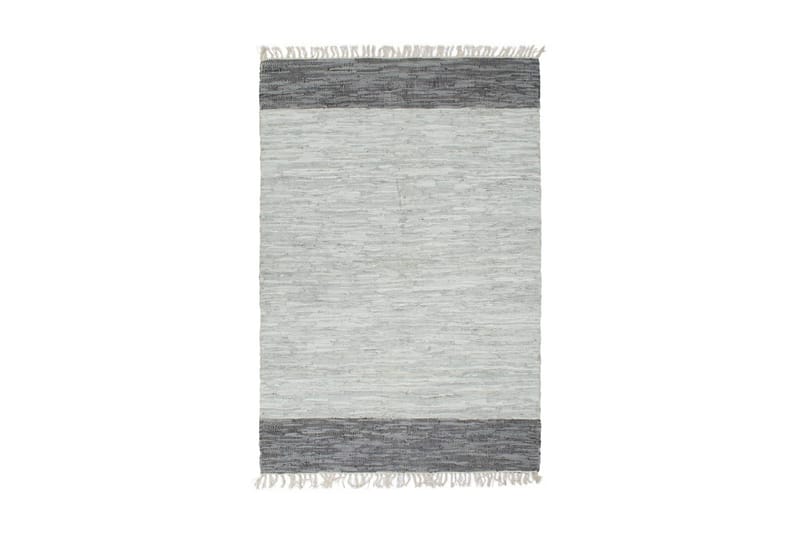Håndvevet Chindi teppe lӕr 190x280 cm grå - Grå - Tekstiler & tepper - Teppe & matte - Moderne matte - Bomullsmatter