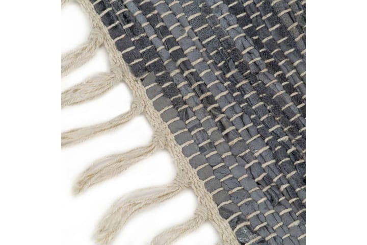 Håndvevet Chindi teppe lӕr 190x280 cm grå - Grå - Tekstiler & tepper - Teppe & matte - Moderne matte - Bomullsmatter