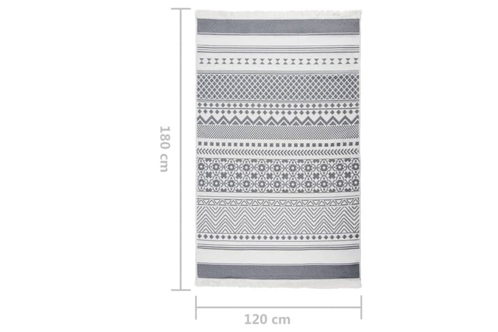 Teppe grå og hvit 120x180 cm bomull - Grå - Tekstiler & tepper - Teppe & matte - Moderne matte - Bomullsmatter