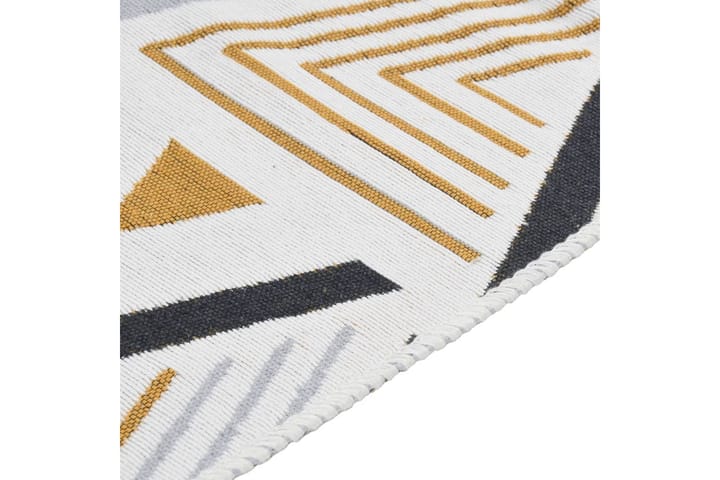 Teppe gul og grå 100x300 cm bomull - Gul - Tekstiler & tepper - Teppe & matte - Moderne matte - Bomullsmatter
