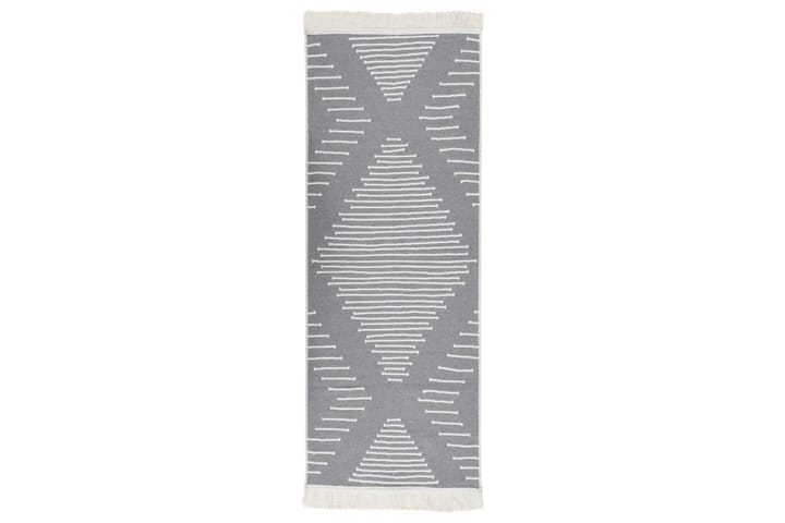 Teppe mørkegrå 100x300 cm bomull - Grå - Tekstiler & tepper - Teppe & matte - Moderne matte - Bomullsmatter