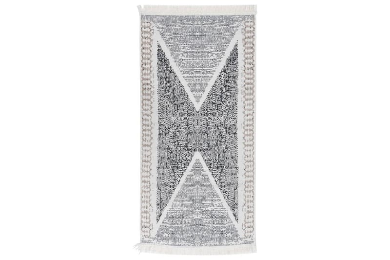 Teppe svart og grå 80x150 cm bomull - Grå - Tekstiler & tepper - Teppe & matte - Moderne matte - Bomullsmatter