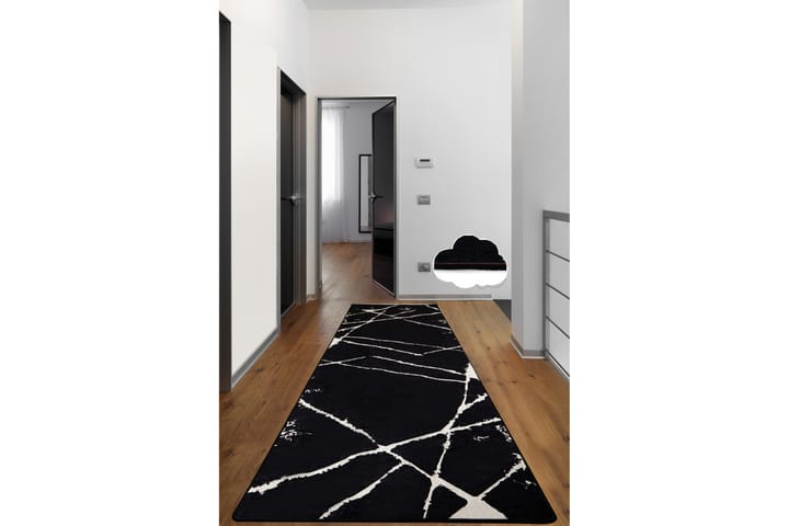 Gangmatte Jassi 80x200 cm Rektangulær - Svart - Tekstiler & tepper - Teppe & matte - Moderne matte - Gangmatter
