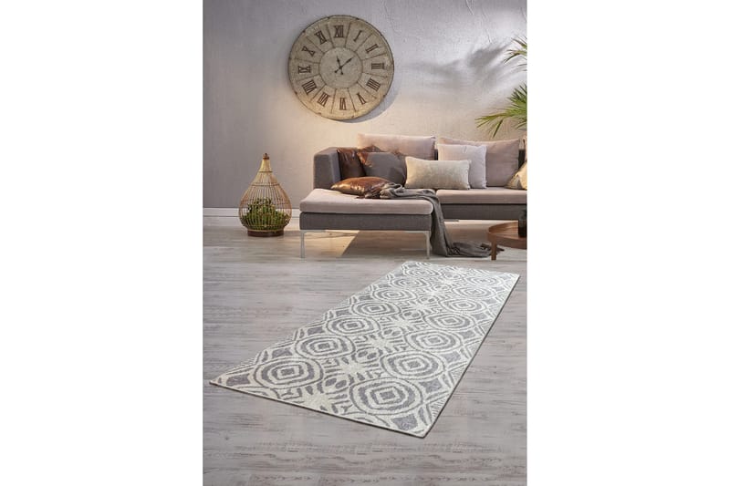 Inngangsmatte Blome 80x300 cm - Grå / Fløyel - Tekstiler & tepper - Teppe & matte - Moderne matte - Gangmatter