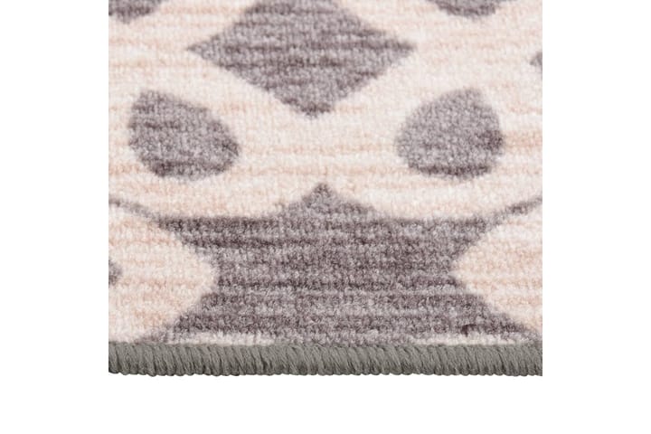 Teppeløper brun 80x350 cm - Hvit - Tekstiler & tepper - Teppe & matte - Moderne matte - Gangmatter
