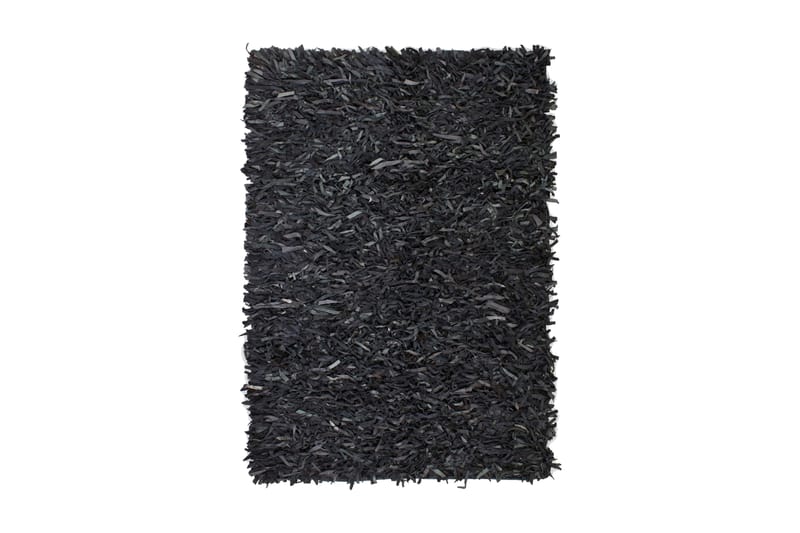 Shaggy teppe ekte lӕr 80x160 cm grå - Grå - Tekstiler & tepper - Teppe & matte - Moderne matte - Ryetepper