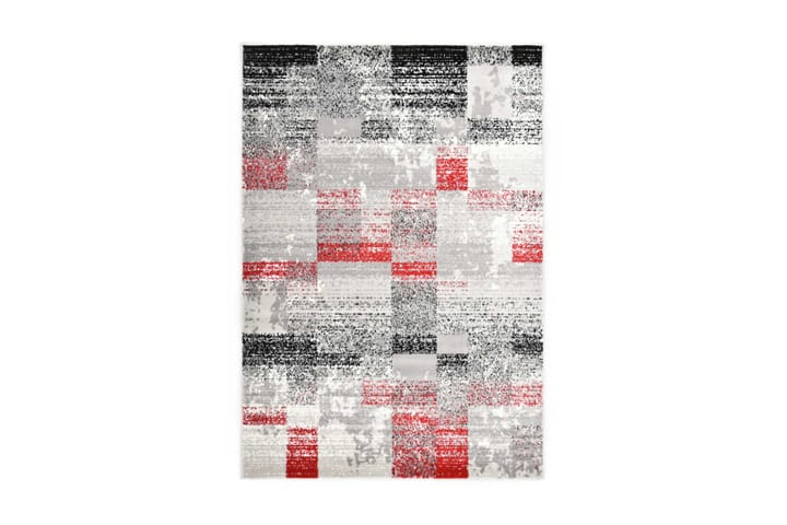 Teppe grå og rød 160x230 cm PP - Tekstiler & tepper - Teppe & matte - Moderne matte - Ryetepper