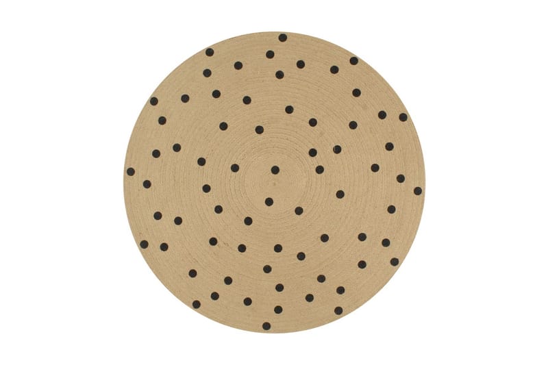 Håndlaget juteteppe med polkaprikker 150 cm - Brun - Tekstiler & tepper - Teppe & matte - Moderne matte - Sisaltepper