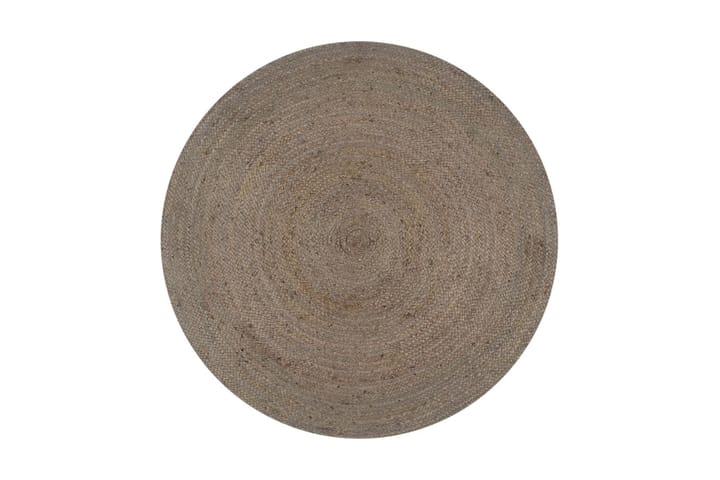 Håndlaget juteteppe rundt 150 cm grå - Grå - Tekstiler & tepper - Teppe & matte - Moderne matte - Sisaltepper