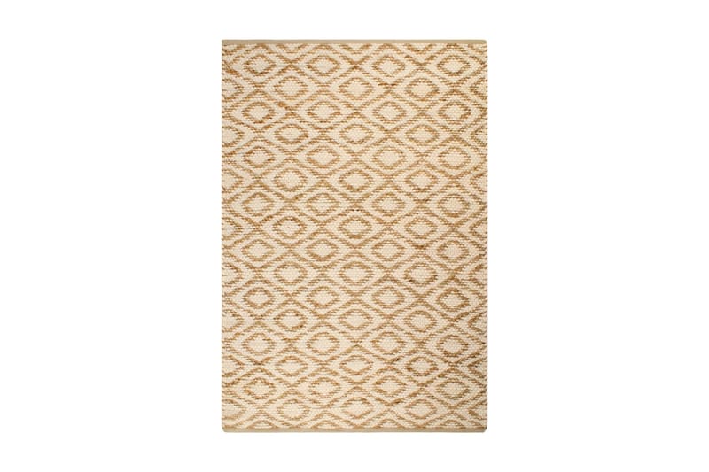 Håndvevd teppe jute stoff 120x180 cm naturell og hvit - Beige - Tekstiler & tepper - Teppe & matte - Moderne matte - Sisaltepper
