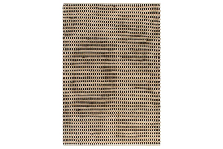 Håndvevd teppe jute stoff 120x180 cm naturell og svart - Beige|Svart - Tekstiler & tepper - Teppe & matte - Moderne matte - Jutematter & hampematter