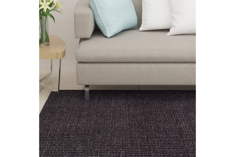 Teppe naturlig sisal 100x350 cm svart - Svart - Tekstiler & tepper - Teppe & matte - Moderne matte - Jutematter & hampematter