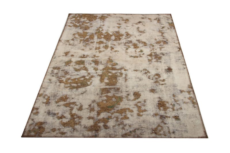 Håndknyttet Vintage Matte Ull Brun/Krem 104x157 cm - Brun/Krem - Tekstiler & tepper - Teppe & matte - Moderne matte - Ullteppe