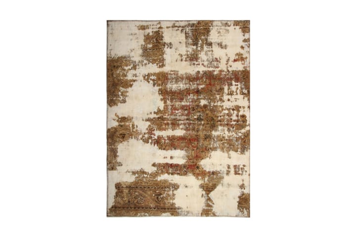 Håndknyttet Vintage Matte Ull Brun/Krem 128x177 cm - Brun/Krem - Tekstiler & tepper - Teppe & matte - Moderne matte - Ullteppe