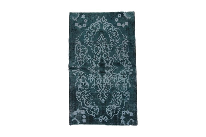 Håndknyttet Vintage Matte Ull Mørkegrønn/Blå 132x224 cm - Blå|Mørkegrønn - Tekstiler & tepper - Teppe & matte - Moderne matte - Ullteppe