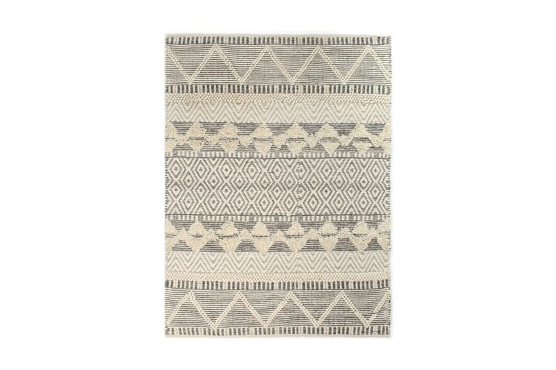 Håndvevd teppe ull 120x170 cm hvit/grå/svart/brun - Flerfarget - Tekstiler & tepper - Teppe & matte - Moderne matte - Ullteppe