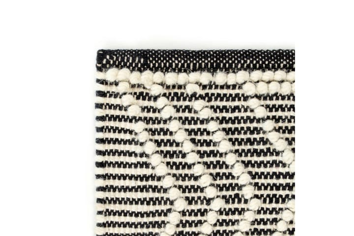 Håndvevd teppe ull 120x170 cm svart/hvit - Svart - Tekstiler & tepper - Teppe & matte - Moderne matte - Ullteppe