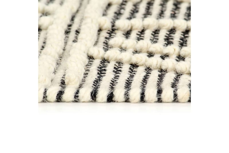 Håndvevd teppe ull 120x170 cm svart/hvit - Svart - Tekstiler & tepper - Teppe & matte - Moderne matte - Ullteppe