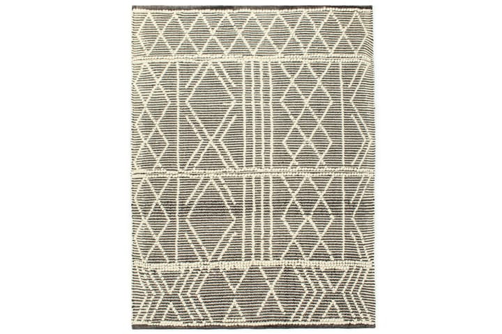 Håndvevd teppe ull 160x230 cm svart/hvit - Svart - Tekstiler & tepper - Teppe & matte - Moderne matte - Ullteppe