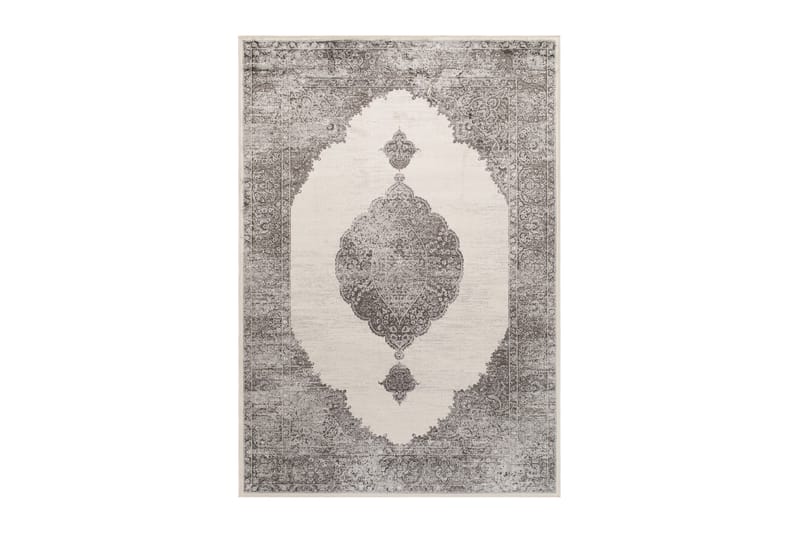 Viskosematte Isfahan Medallion Rektangulær 160x230 cm - Sølv - Tekstiler & tepper - Teppe & matte - Moderne matte - Viskosematter